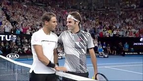 Federer et Nadal à l'issue de la finale à Melbourne