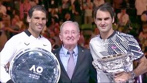 Federer, Rod Laver et Nadal à Melbourne