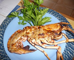 queues de homard grilles au Cognac