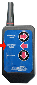 le bouton reverse turn de la télécommande